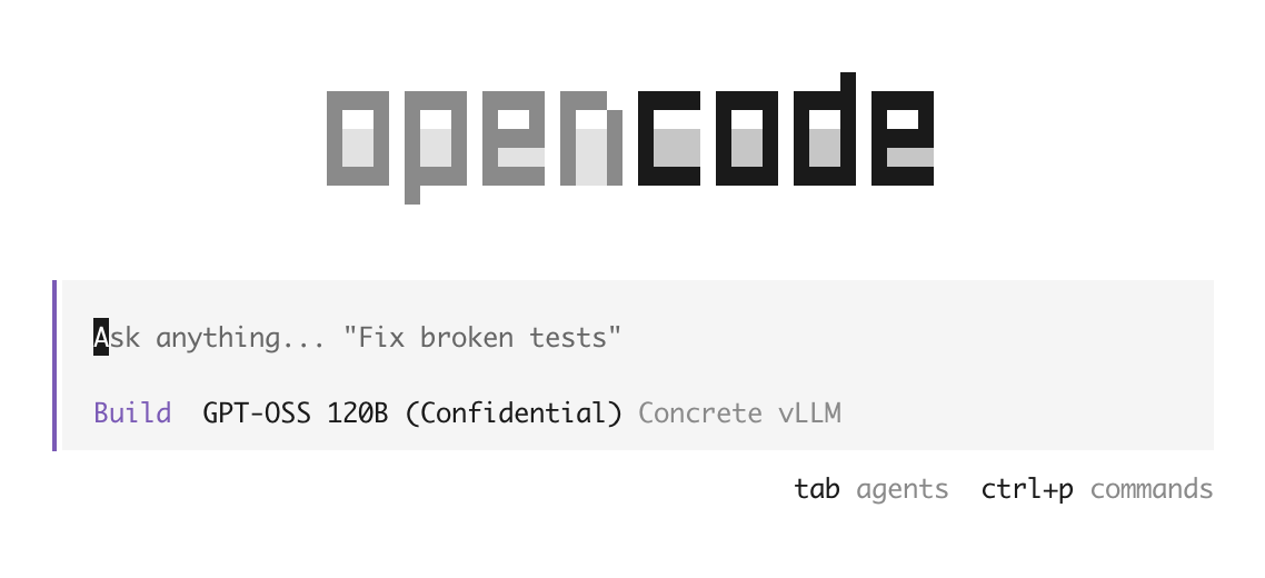 Private OpenCode terminal interface